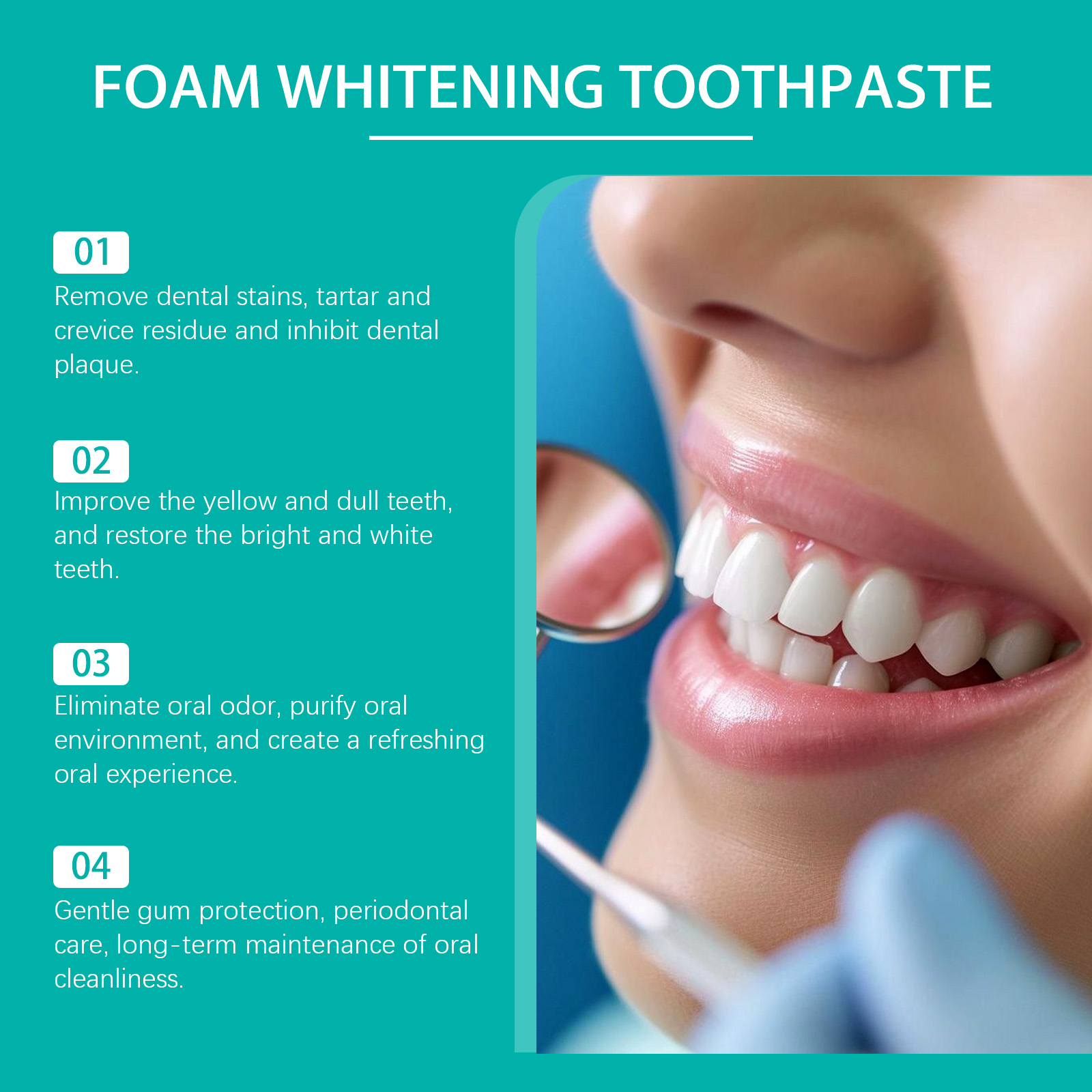 Teeth Whitening Foam Toothpast - đánh giá và giá Teeth Whitening Mousse