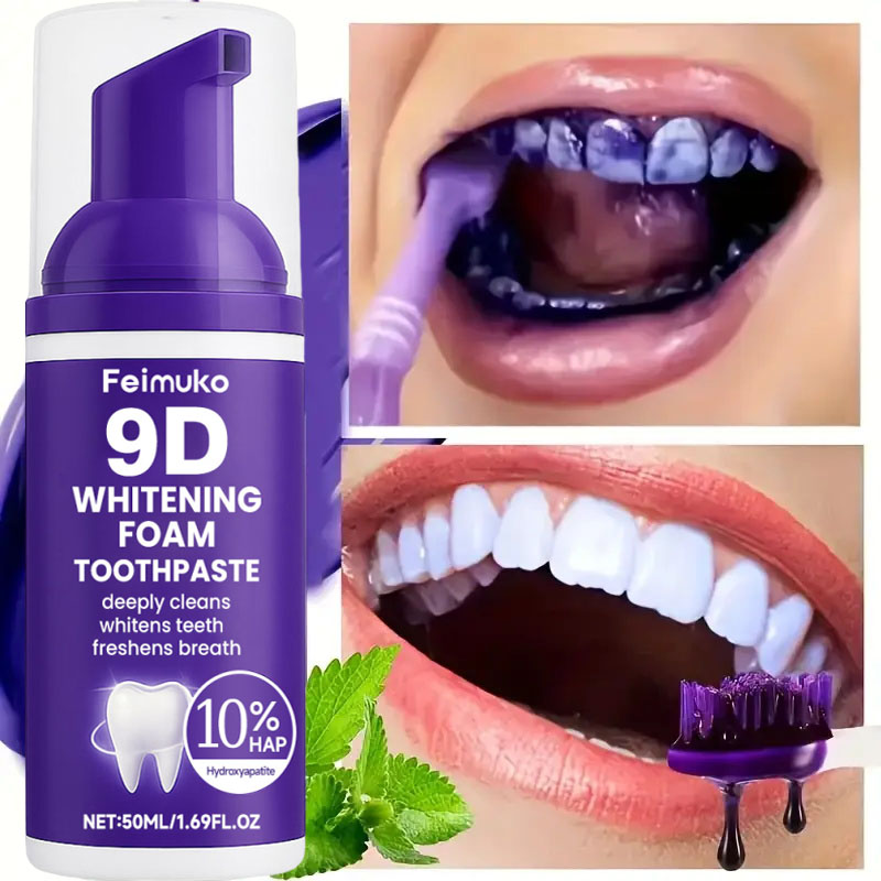 9D Purple Teeth Whitening Toot - đánh giá và giá Teeth Whitening Mousse