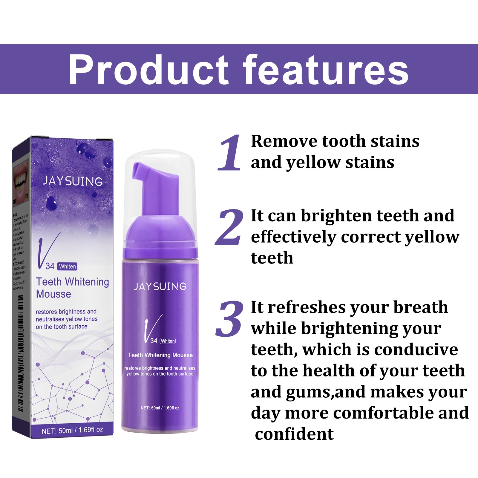 V34 Mousse Teeth Cleaning Toot - đánh giá và giá Teeth Whitening Mousse