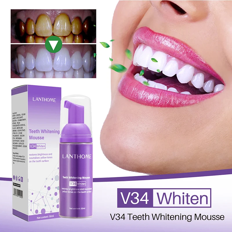 Mousse V34 Toothpaste Teeth Cl - đánh giá và giá Teeth Whitening Mousse